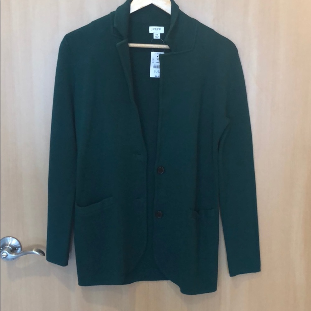 J Crew Green Cardigan Blazer